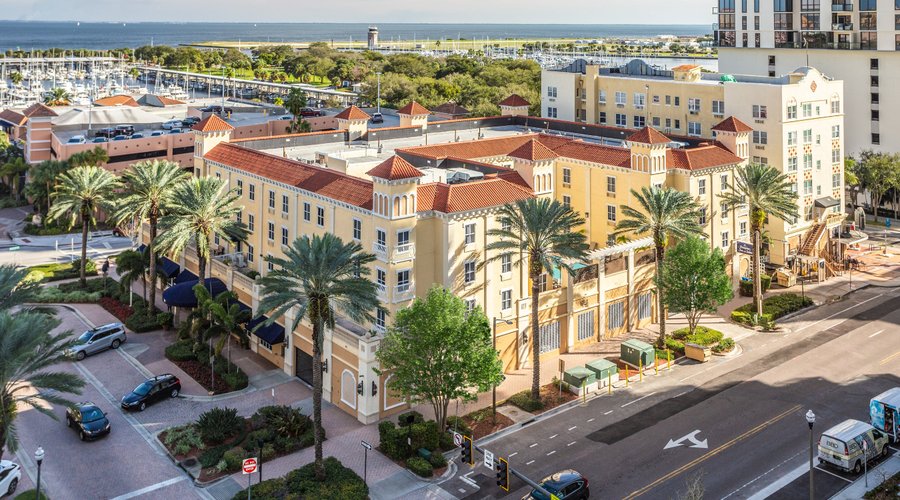 Arial View with Tampa Bay in background