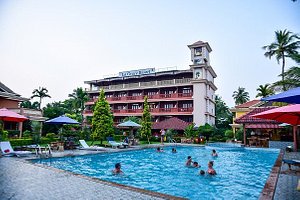 La Grace Resort in Benaulim, image may contain: Hotel, Resort, Villa, Person