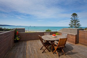 Cumberland Lorne Resort in Lorne, image may contain: Balcony, Building, Scenery, Chair