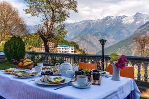 Himgiri Resort n Spa by Shree Hari Hotels in McLeod Ganj, image may contain: Brunch, Food, Nature, Outdoors
