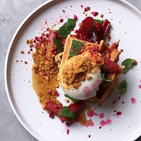 Rhubarb & White Chocolate waffles