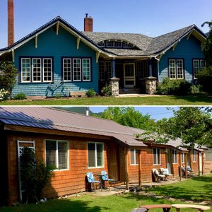 True Blue Lodge office building and cabin units 