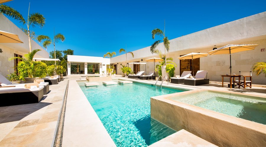 Enjoy a wonderful vacation surrounded by modern Mexican chic decor, designer accents and luxe amenities. Indulge in our stunning, saltwater pool and two relaxing Jacuzzis. 