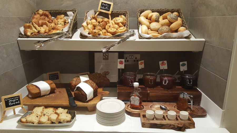 Breakfast breads and pastries and homemade preserves