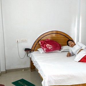 In side the Double bedded Deluxe room in Hotel Inodoy, Bakkhali, India