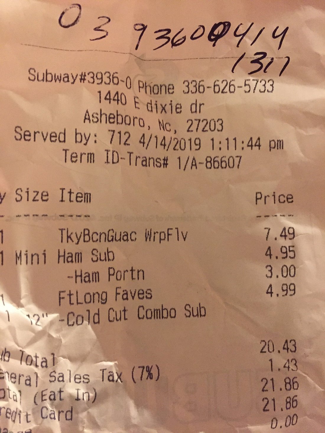 SUBWAY, Asheboro - 323 NC Highway 49 South - Menu, Prices & Restaurant  Reviews - Tripadvisor