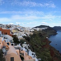 A photo from Santorini in March 2019, for the best Greek restaurant on the Sunshine Coast