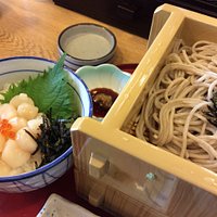 蕎麦と貝柱丼