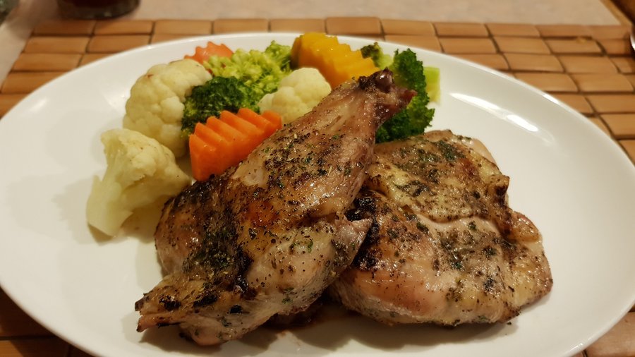 Grilled Herb Chicken, tender and juicy, grilled to perfection.