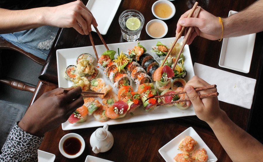 Friends and sushi