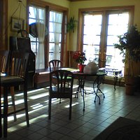 gambling machines and waiting area by the front door