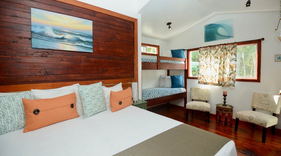 Room with a King Size Bed or 2 Twin bed plus a 1 bunk bed (2 beds)  with Cable TV, WI-FI. Air conditioning, personal security safe. (sleep 4).