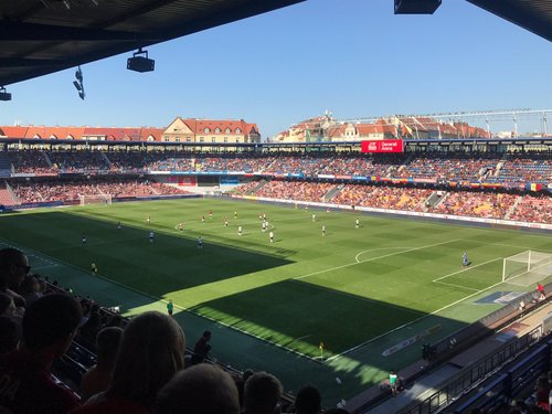 Inside Slavia Prague's stadium