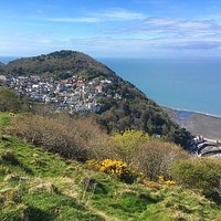 Looking at Lynton with Hollerday Hill rising above in the background.