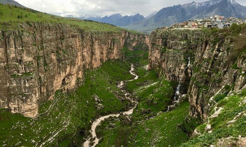 Rawandiz is a city in Iraqi Kurdistan, located in Erbil Governorate, Iraq, close to the borders with Iran and Turkey, it is located 10 km to the east from Bekhal Waterfall. The district is 123 km from Erbil. The district is surrounded by mountains, Korek Mountain is to the south, Hindren Mountain to the north, Zozik Mountain to the west, and Bradasot Mountain to the east.