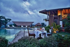 Heritage Resort Coorg in Galibeedu, image may contain: Resort, Hotel, Villa, Dining Table