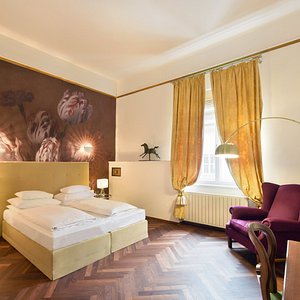 Superior room with living room and bedroom at Boutiquehotel Dom in Graz
