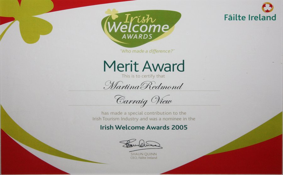 Failte Ireland Welcoming Award