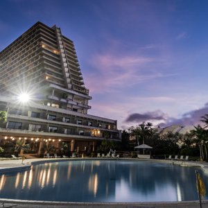 Dusk at the Pacific Star Resort and Spa. 