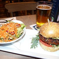 Garden Burger with salad