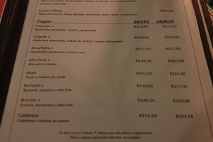 Cardápio
