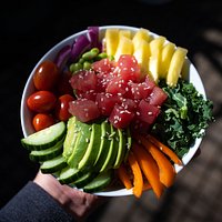Our custom made tuna poke bowl.