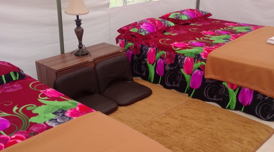 Inside the glamping