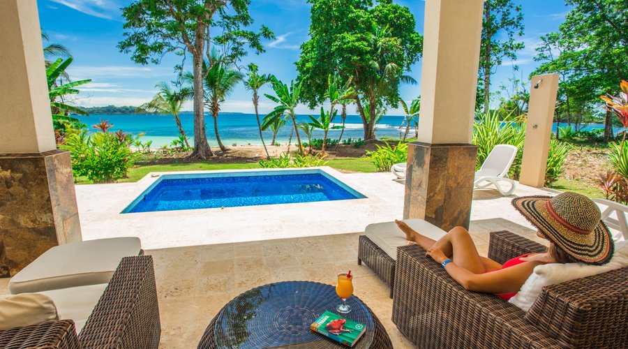 Each Villa has a private pool. There is also a very nice resort pool.