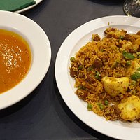King Prawn and Mutton Biryani Delicious.