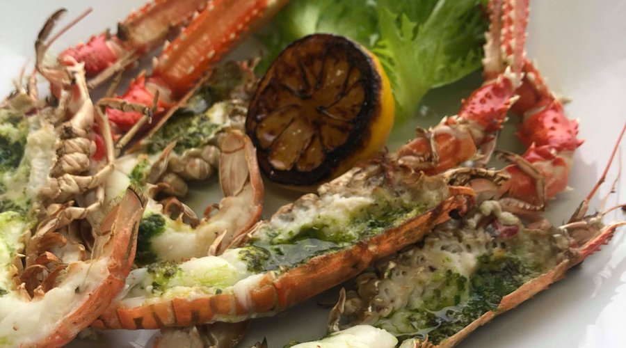 Grillet sjøkreps med ramsløk fra vår flotte buffe
