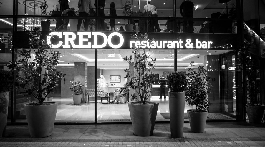 Hotel / Restaurant entrance - night view