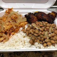 Special chicken and rice with 2 sides.