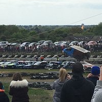A Ford Transit van tried to jump 20 cars....