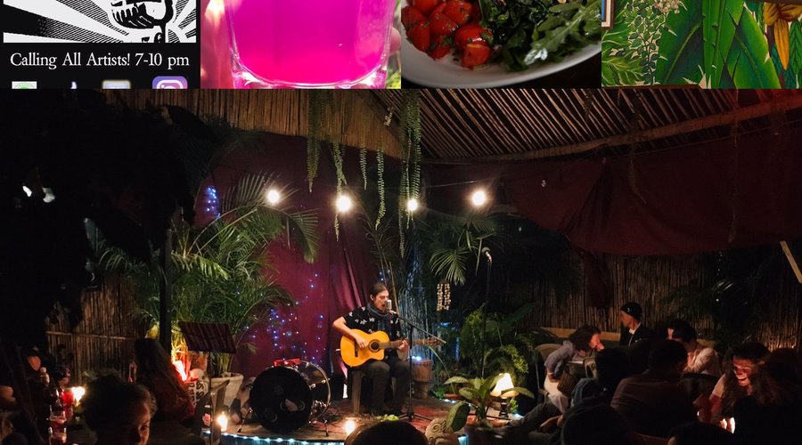 We offer you Fresh Organic Food & Music. 
Daily Chef’s Specials, cocktail Happy Hours & Live Music, in a Romantic Tropical Ambience. 

Checkout our facebook page for detailed info. @caminoatitlan
