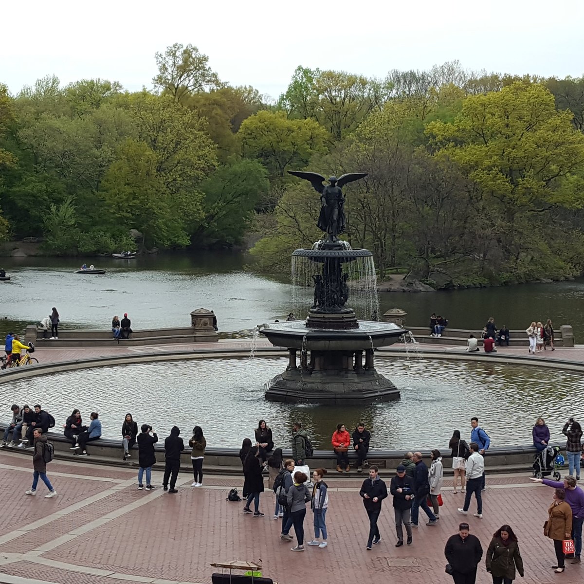 Bethesda Fountain and the lake from the terrace, Central Park, N.Y., U.S.A.