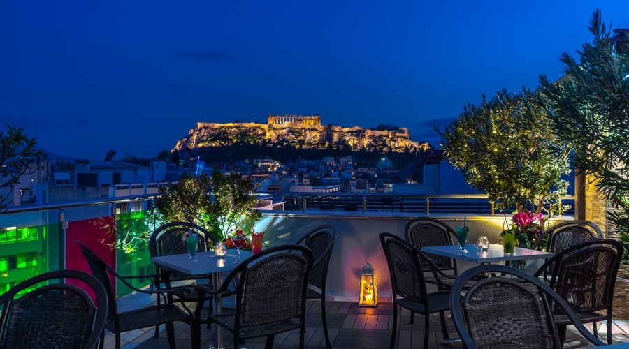 Roof Garden Bar at night