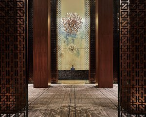 Four Seasons Hotel Toronto in Toronto, image may contain: Chandelier, Lamp, Interior Design, Indoors