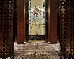 Four Seasons Hotel Toronto in Toronto, image may contain: Chandelier, Lamp, Interior Design, Indoors