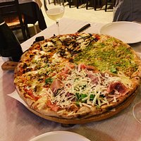 The special four taste pizza for two.