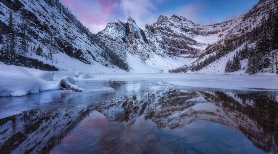There's something about mountains and snow that brings a sense of peace and serenity to the scene.  Lake Agnes is a moderate hike (about 3km one way from Lake Louise) and from June to October the Tea House there is open for visitors to enjoy the view while sipping a well-earned beverage.