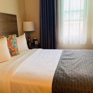 Urban Boutique Hotel in San Diego, image may contain: Furniture, Cushion, Bed, Lamp