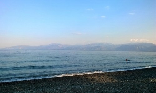 Saturday, May 25,2019     20:10pm  Lucky guy... He has the whole Tofolonos Beach to himself...!!!!