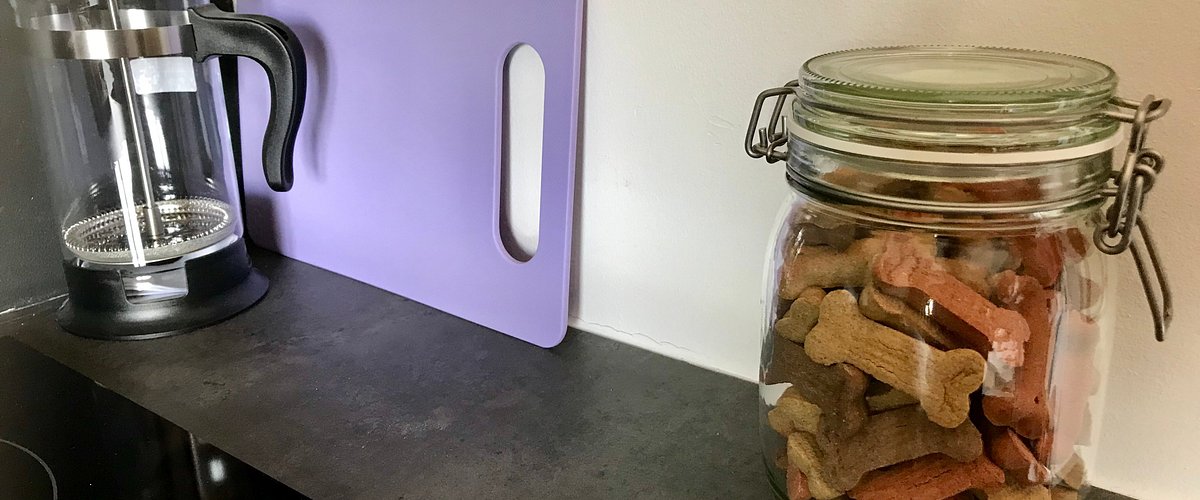 Even a jar of dog treats for the furry member of the family supplied at Dunseverick Ramblers Rest, Northern Ireland.