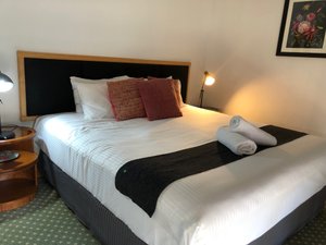 Bell Motel in Preston, image may contain: Cushion, Home Decor, Bed, Furniture