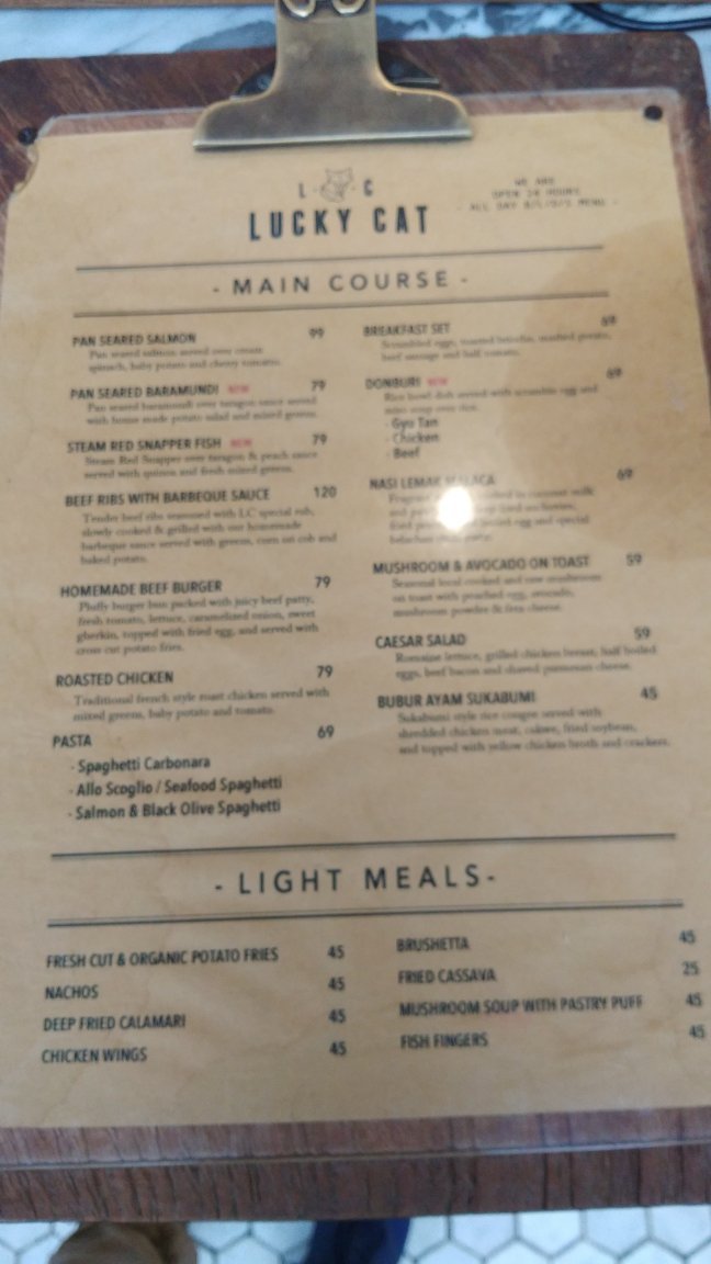 Lucky cat menu hotsell