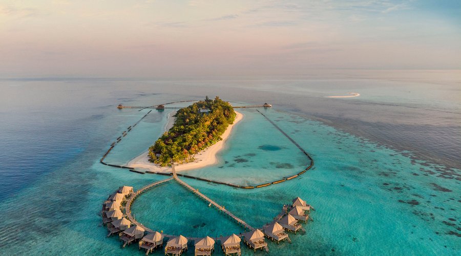 Aerial Of Komandoo Island and Its Water Villas
