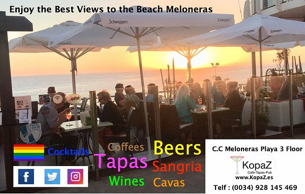 Plus for good sea view and frozen beer glasses - Picture of Costa Italy,  Gran Canaria - Tripadvisor