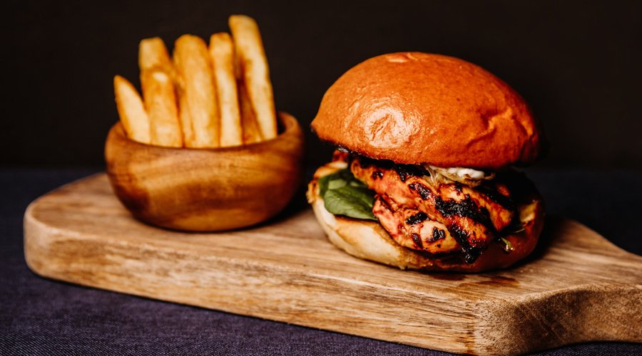 Marinated Chicken Breast Burger.