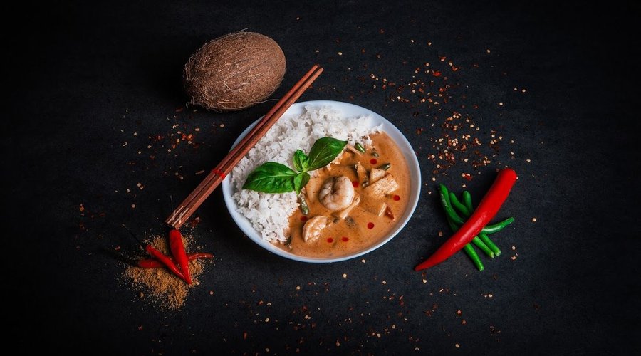 Red curry prawns 