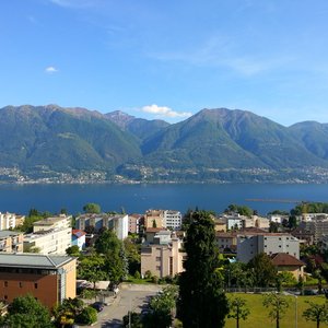 View of the Lago Maggiore (towards south-east and) with Minusio in front of the lake